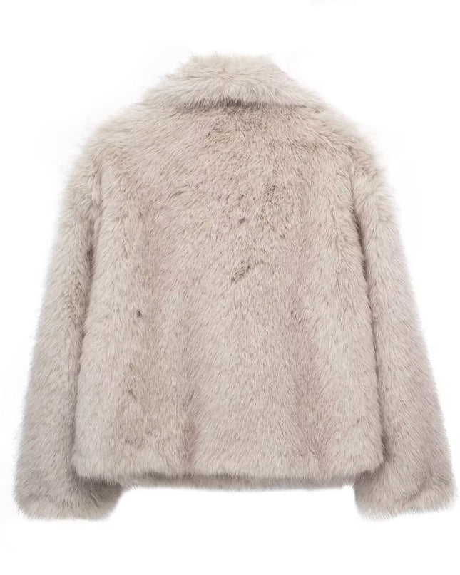 Winter Plüschmantel Mode Verdicken Revers Outwear Lässige Langarm-Oberteile Damenbekleidung