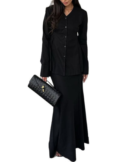 Fall Women's Clothing Suit V-neck Slim Fit Waist