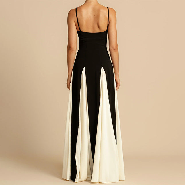 Elegant slingklänning med färgkontrast - Trendigt mode