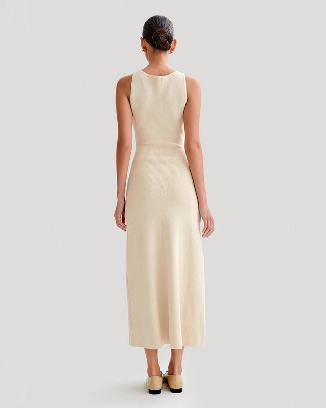 Elegantes ärmelloses Strickkleid – Rundhals Slim Fit Damenmode