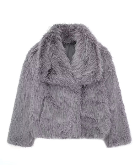 Winter Plüschmantel Mode Verdicken Revers Outwear Lässige Langarm-Oberteile Damenbekleidung