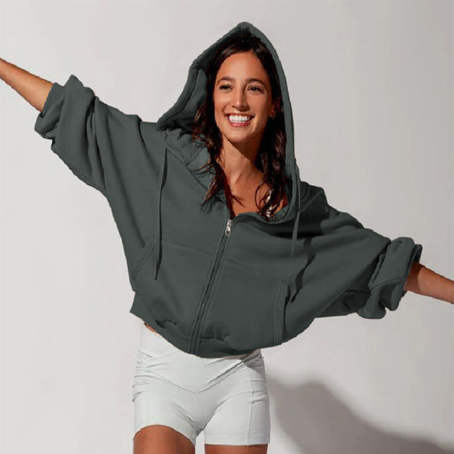 Damen Kapuzenjacke mit Reißverschluss – modisch und bequem