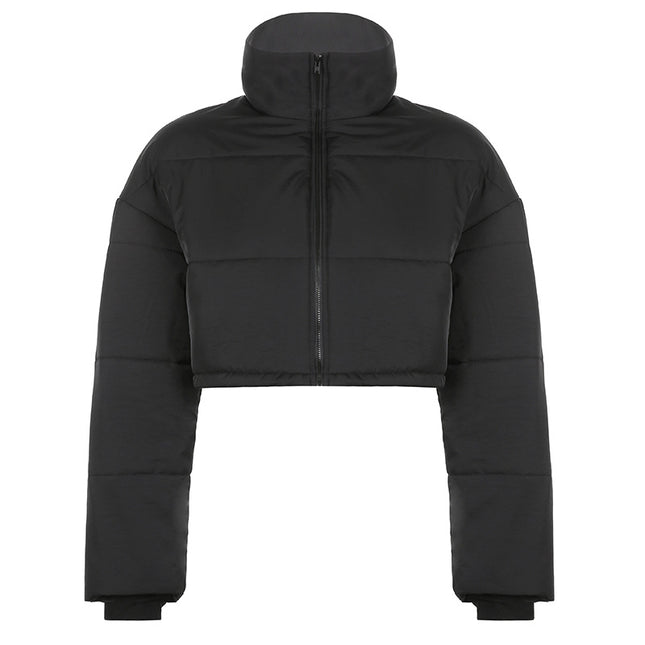 Warme Baumwolljacke - Schwarzer urbaner Freizeitstil