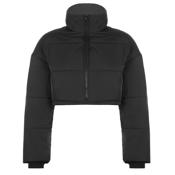 Warm Cotton Jacket - Black Urban Casual Style