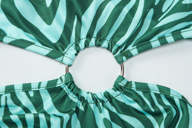 Damen-Ringkleid mit unregelmäßigem Print