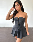 Elastischer Denim Schwarz