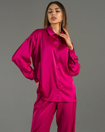 Elegant Two-Piece Set: Solid Color Trousers