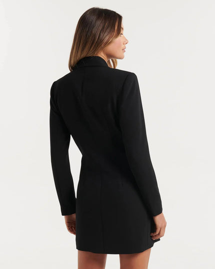 Solid Color Casual Double Breasted Mid-length Suit
