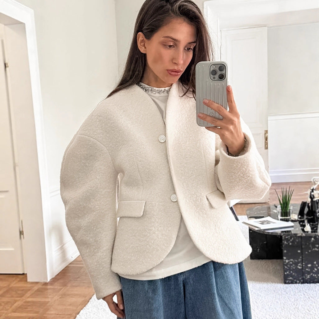 Coarse Woolen Thick Woolen Coat