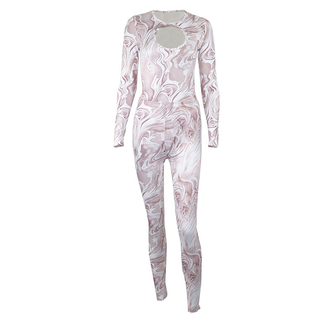 Sexy Langarm-Bodysuit-Set mit Rückenausschnitt