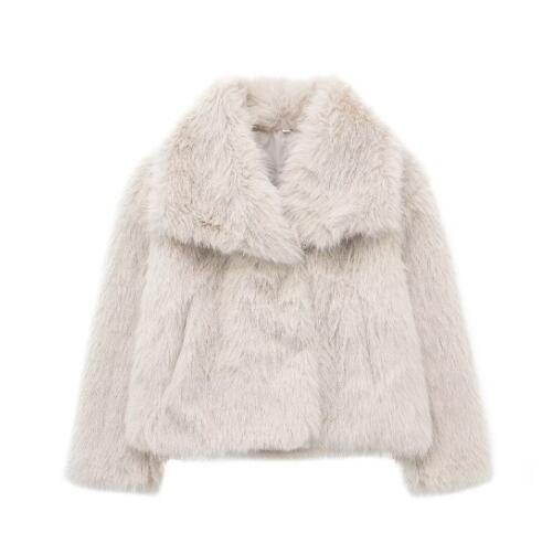 Winter Plüschmantel Mode Verdicken Revers Outwear Lässige Langarm-Oberteile Damenbekleidung