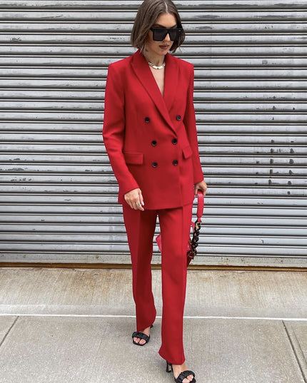 Red Two-Piece Suit Jacket