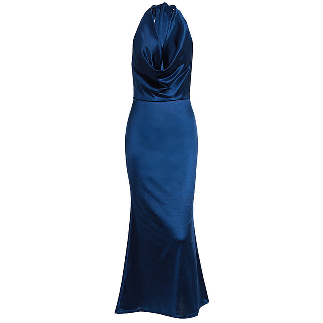 Sexy Neckholder, tiefer Ausschnitt, rückenfreies Kleid