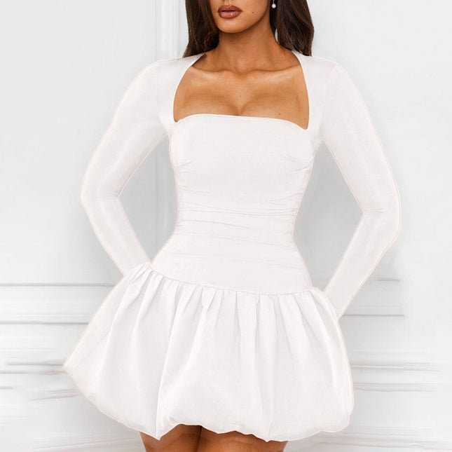 Backless Long Sleeves Elegant Bud Skirt