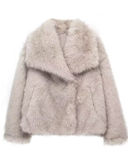 Winter Plüschmantel Mode Verdicken Revers Outwear Lässige Langarm-Oberteile Damenbekleidung