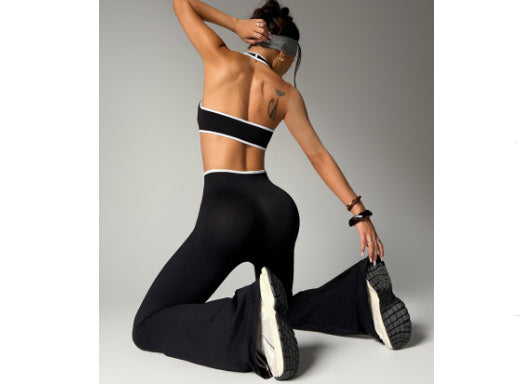 Bra High Waist Peach Hip Bell-bottom Pants Suit