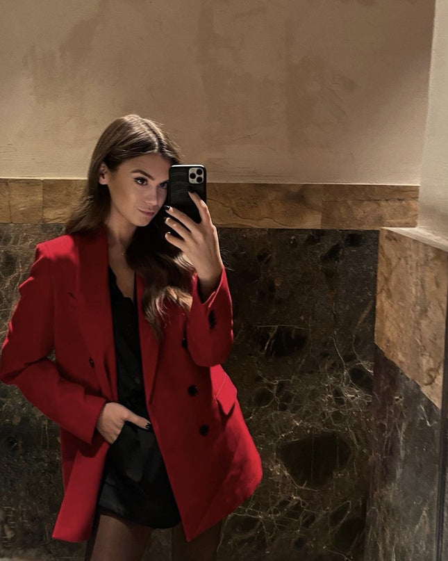 Red Two-Piece Suit Jacket