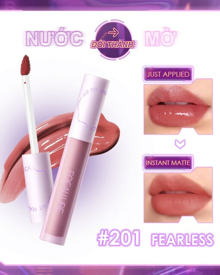 SwitchMode Airy Matte Lip Gloss Waterproof Long-Lasting Liquid Lipstick Transfer-Proof Lip Tint Lip Glaze Cosmetics