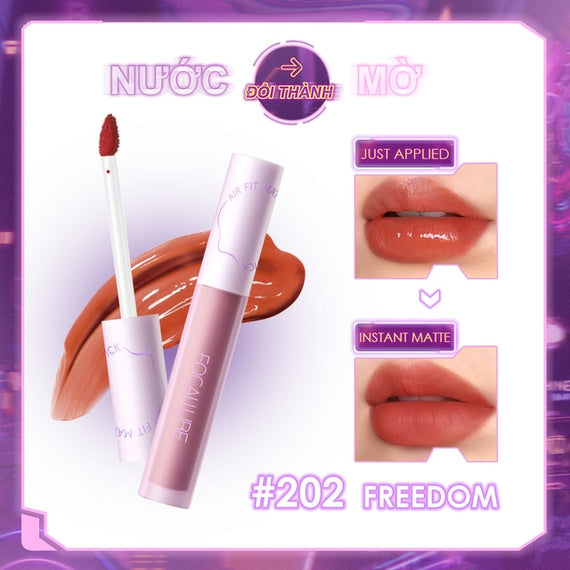 SwitchMode Airy Matte Lip Gloss Waterproof Long-Lasting Liquid Lipstick Transfer-Proof Lip Tint Lip Glaze Cosmetics