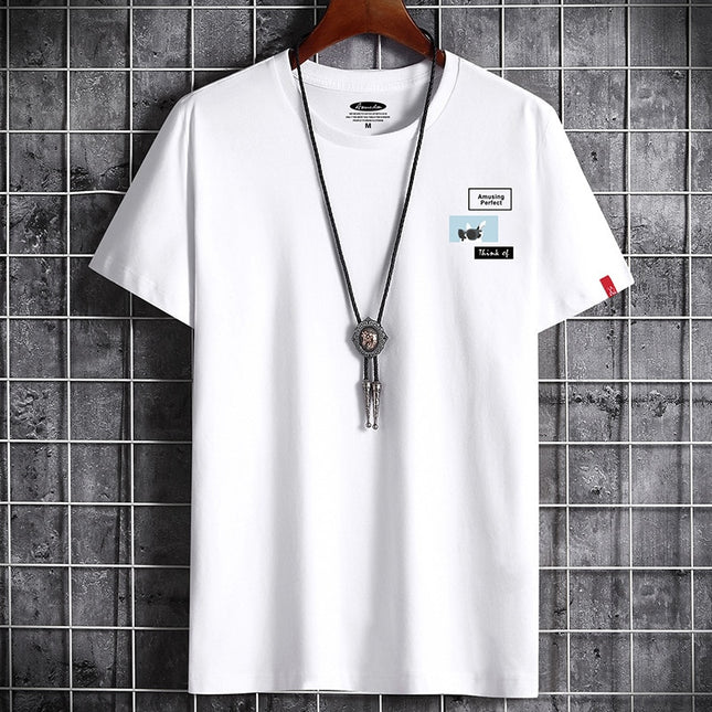 Newest T Shirt for Men Clothing Fitness White O Neck Man T-shirt For Male Anime Oversized S-6XL New Men T-shirts Goth Punk