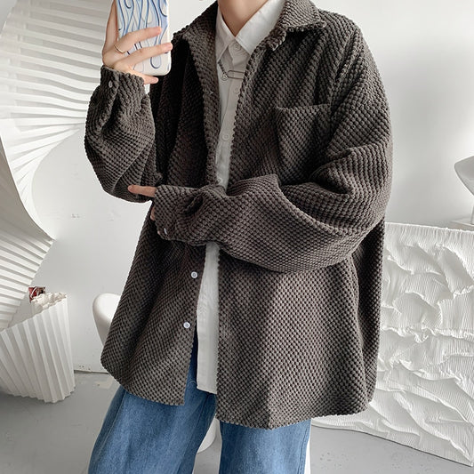 Men Harajuku Long Sleeve Causal Shirts 2023 Mens Vintage Japanese Streetwear Shirts Male Korean Fashion Solid Y2k Shirt