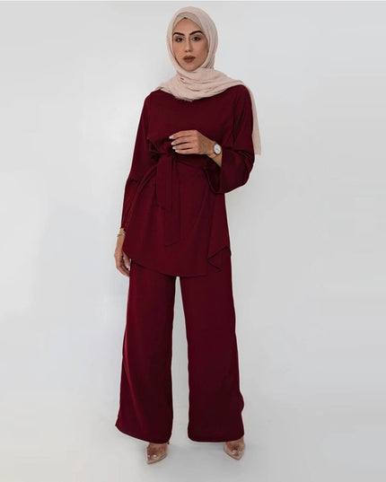 2 Pieces Dubai Abaya Hijab Muslim Dress Women Kaftan Islamic Clothing Grote Maten Dames Kleding Ensemble Femme Musulmane