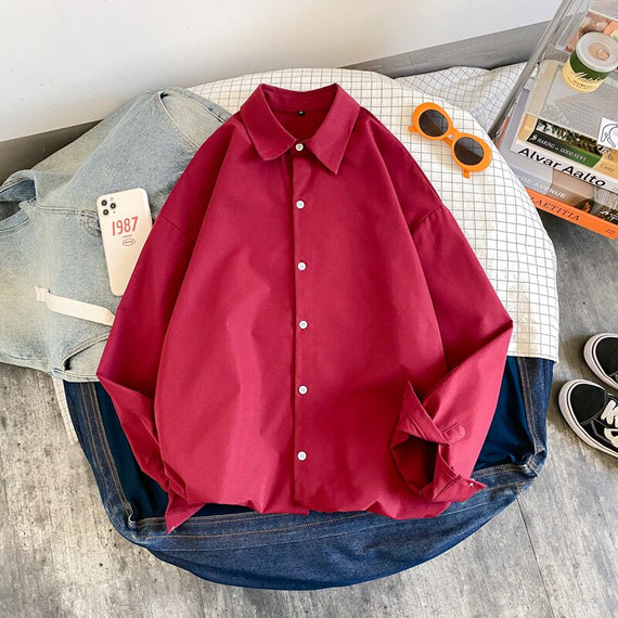 Stylish Men's Harajuku Button Up Shirts for Summer Streetwear