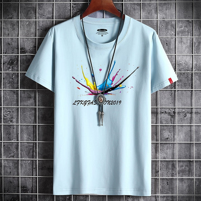 Newest T Shirt for Men Clothing Anime Fitness White O Neck Man T-shirt For Male Oversized S-6XL New Men T-shirts Goth Punk
