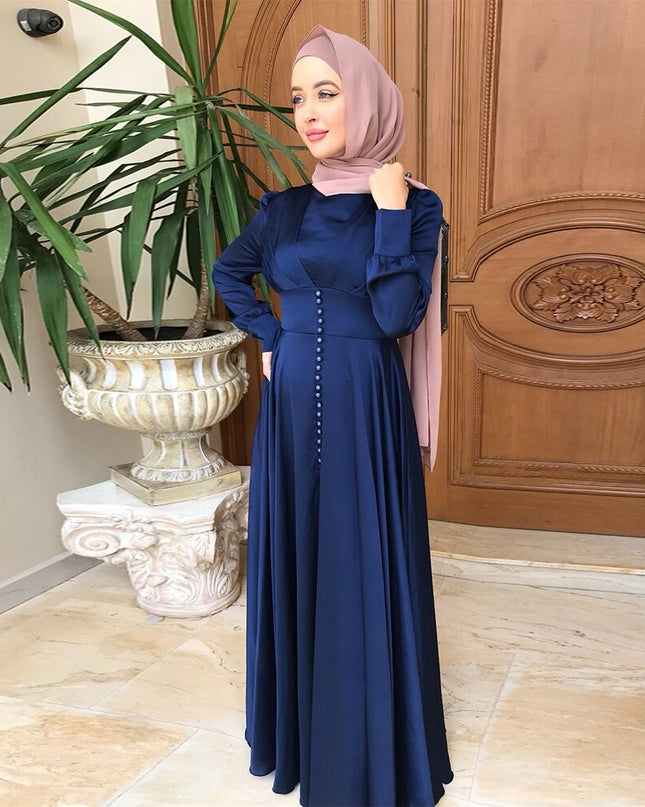 Abaya Dubai Silky Satin Muslim Dress Islam Dress Abayas Women Vestidos Robe Longue Vetement Femme Musulman De Mode