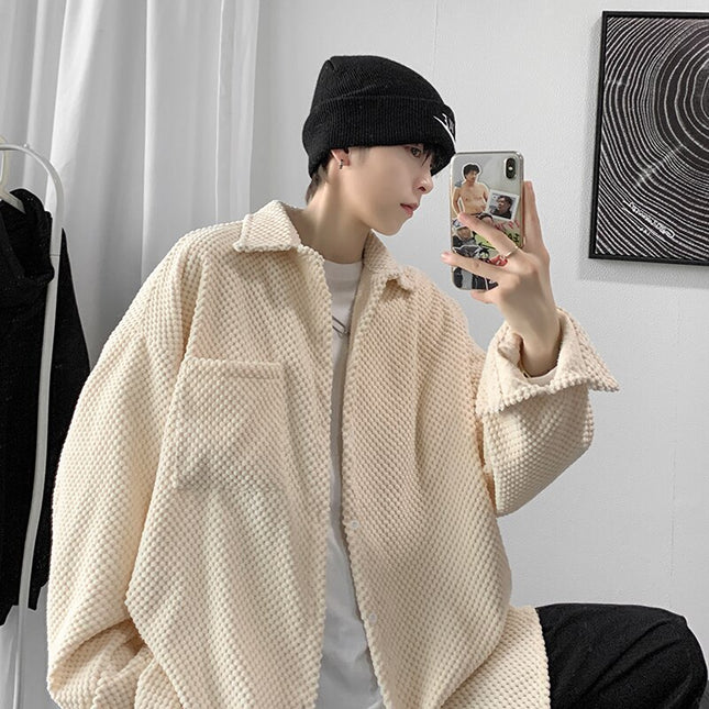 Men Harajuku Long Sleeve Causal Shirts 2023 Mens Vintage Japanese Streetwear Shirts Male Korean Fashion Solid Y2k Shirt