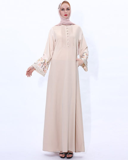 Flower embroidery Abaya Hijab Muslim Dress female Caftan Islamic Kaftan Robe Musulman Abaya Islam F992