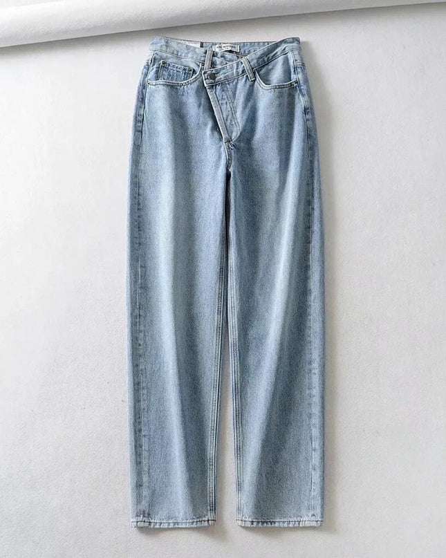 Cryptographic Irregular Fashion Denim Wide Leg Pants High Waist Jeans for Women Streetwear Harajuku Loose Long Boyfriend Jeans