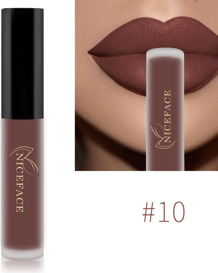 NICEFACE Nude Liquid Lipsticks Waterproof Velvet Matte Lip Gloss Long Lasting Non-stick Cup Lip Tint Makeup Pigment Cosmetics