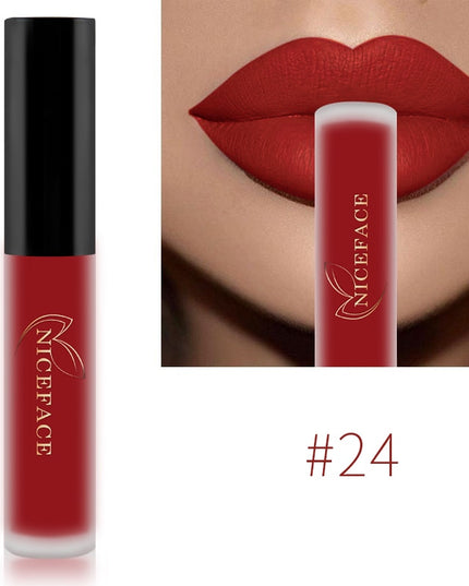 NICEFACE Nude Liquid Lipsticks Waterproof Velvet Matte Lip Gloss Long Lasting Non-stick Cup Lip Tint Makeup Pigment Cosmetics