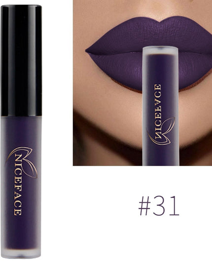 NICEFACE Nude Liquid Lipsticks Waterproof Velvet Matte Lip Gloss Long Lasting Non-stick Cup Lip Tint Makeup Pigment Cosmetics
