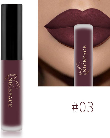 NICEFACE Nude Liquid Lipsticks Waterproof Velvet Matte Lip Gloss Long Lasting Non-stick Cup Lip Tint Makeup Pigment Cosmetics