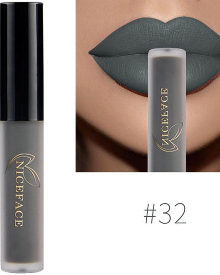 NICEFACE Nude Liquid Lipsticks Waterproof Velvet Matte Lip Gloss Long Lasting Non-stick Cup Lip Tint Makeup Pigment Cosmetics