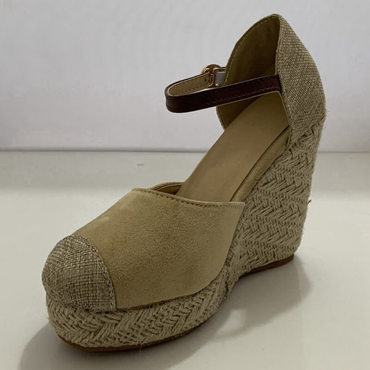 Women espadrille Ladies Wedge sandals High heels Platform Bohemia weave strap sandalia red suede pumps