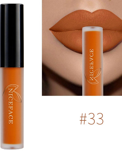 NICEFACE Nude Liquid Lipsticks Waterproof Velvet Matte Lip Gloss Long Lasting Non-stick Cup Lip Tint Makeup Pigment Cosmetics