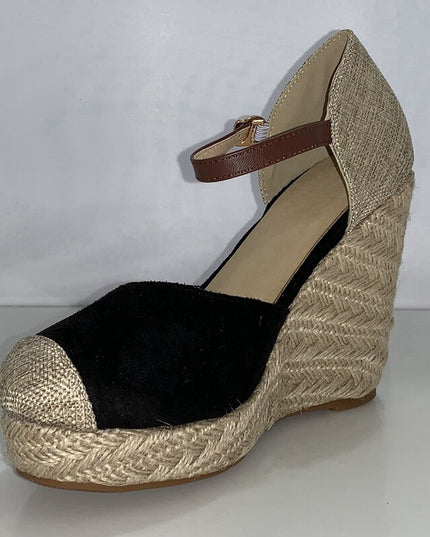 Women espadrille Ladies Wedge sandals High heels Platform Bohemia weave strap sandalia red suede pumps