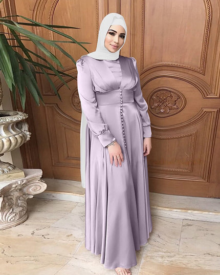 Abaya Dubai Silky Satin Muslim Dress Islam Dress Abayas Women Vestidos Robe Longue Vetement Femme Musulman De Mode