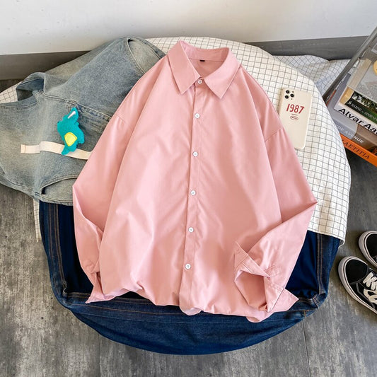 Stylish Men's Harajuku Button Up Shirts for Summer Streetwear