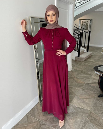 Djellaba Muslim Dress Big Swing Abaya Elegant Long Muslim Abayas Women Modest Wear Clothing EID Robes Belt