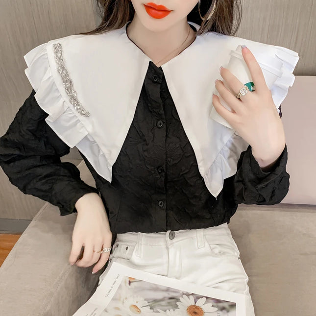 Stylische und feminine Puffärmelbluse mit süßen Rüschendetails für Damen