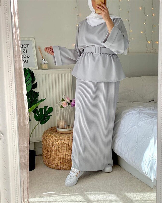 Elegant Two Pieces Muslim High Demand Blackout Islamic Sets Women's Abaya Long Stretch Two Pieces Prayer Abayas