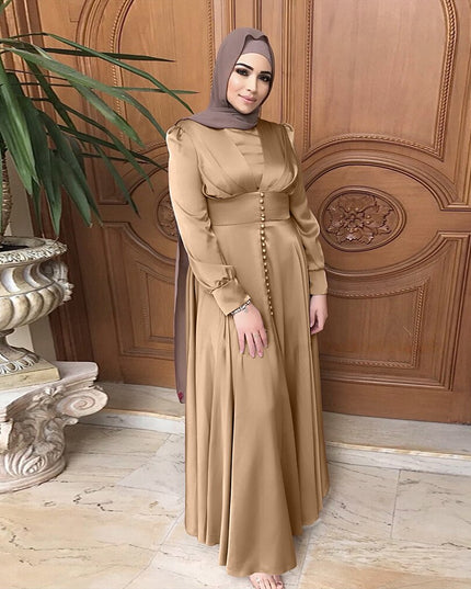 Abaya Dubai Silky Satin Muslim Dress Islam Dress Abayas Women Vestidos Robe Longue Vetement Femme Musulman De Mode