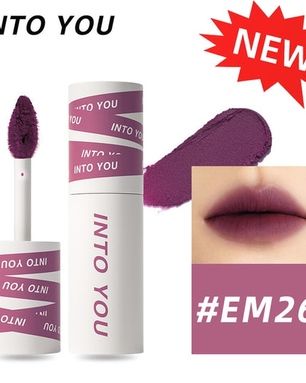 INTO YOU Lip Gloss Women Makeup Matte Velvet Lipstick Waterproof Long Lasting Red Lip Tint Lip Glaze Cosmetics 27 Colors
