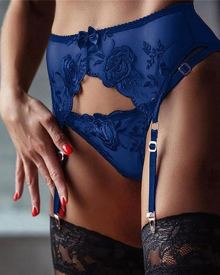 Sexiga underkläder för kvinnor, plus size, spets, strumpebandshållare, transparenta underkläder, justerbart dubbelknäppt midjebälte för strumpor