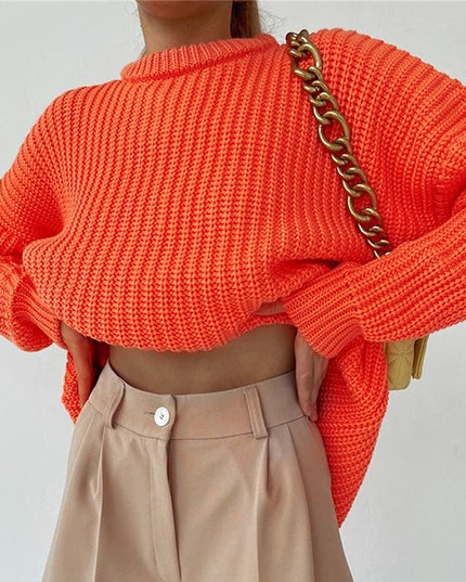 Autumn Winter Knitted Sweaters Sweaters for Women Fashion Long Sleeve Pullover Sweater Oversized Christmas Clothes