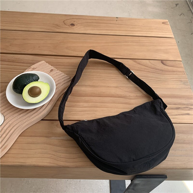 Solid Color Women's Nylon Crossbody Bag Casual Female Hobos Shoulder